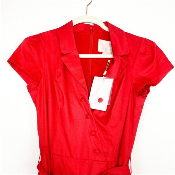 ❤️SOLD❤️Gal Meets Glam Camille Bright Red Cotton - Picture 5 of 8